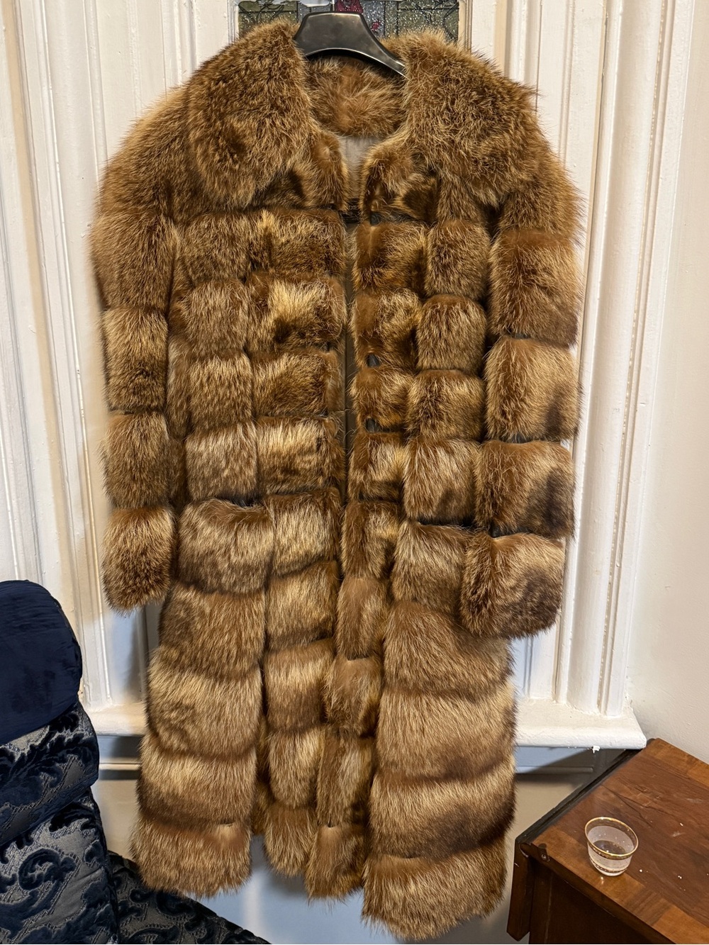 Luxurious Brown Fur Long Coat - Women's Statement piece